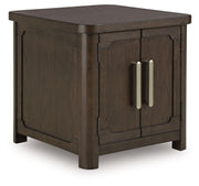 Breckington - Dark Brown - Rectangular 2-door End Table - JaxCo Furniture