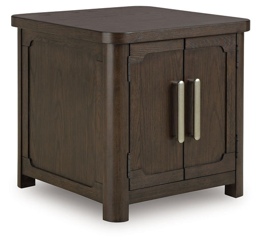 Breckington - Dark Brown - Rectangular 2-door End Table - JaxCo Furniture
