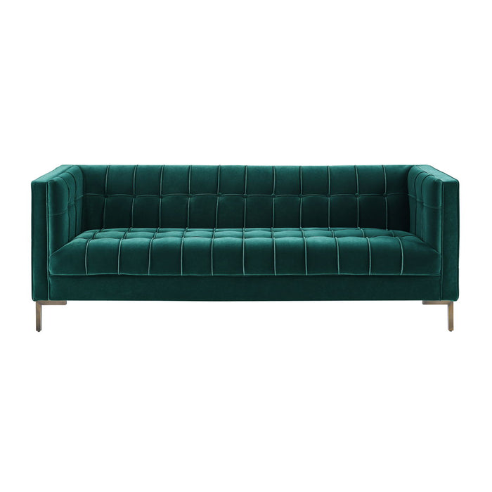 Isaac - Channel Stitch Velvet Sofa - JaxCo Furniture