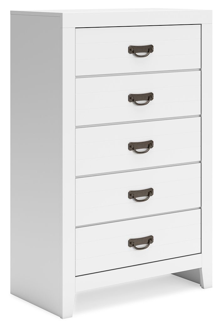 Binterglen - White - Five Drawer Chest - JaxCo Furniture