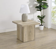 Devar - Square Engineered Wood End Table - Distressed Pine - JaxCo Furniture