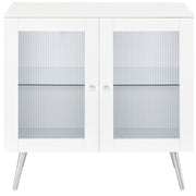 Nieta - 2 Door Engineered Wood Accent Cabinet - White High Gloss - JaxCo Furniture