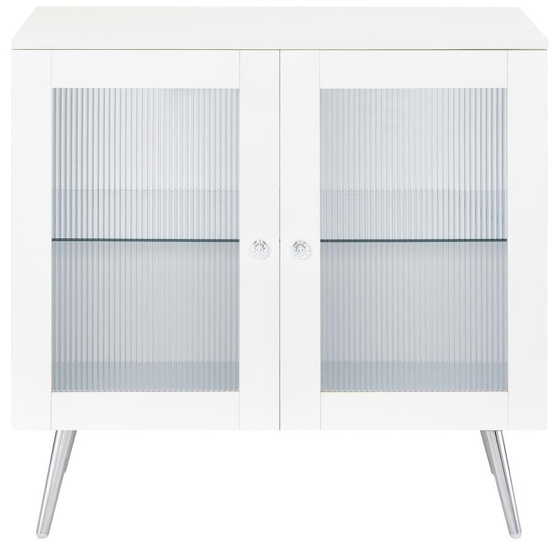 Nieta - 2 Door Engineered Wood Accent Cabinet - White High Gloss - JaxCo Furniture