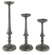 Eravell - Pewter Finish - Candle Holder Set (Set of 3) - JaxCo Furniture