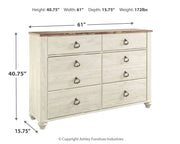 Willowton - Dresser, Mirror - JaxCo Furniture