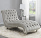 Lydia - Velvet Upholstered Tufted Chaise - Gray - JaxCo Furniture