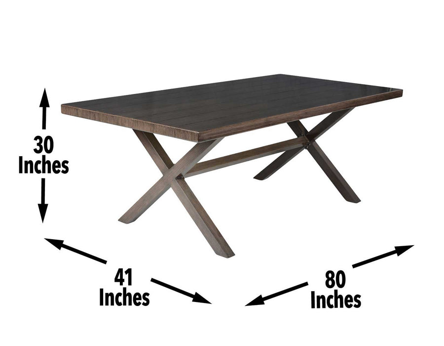 Marina - Rectangular Patio Table - Brown - JaxCo Furniture