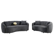 Brookside - 2 Piece Velvet Upholstered Sofa Set - Dark Gray - JaxCo Furniture