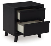 Danziar - Black - Two Drawer Night Stand - JaxCo Furniture