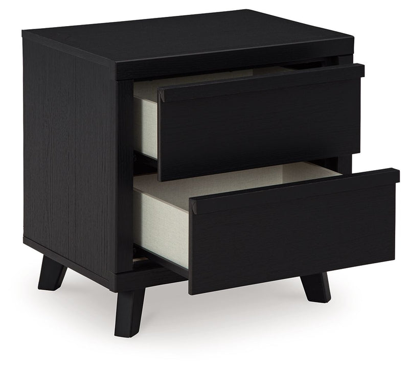 Danziar - Black - Two Drawer Night Stand - JaxCo Furniture