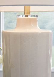 Cylener - Off White - Ceramic Table Lamp - JaxCo Furniture