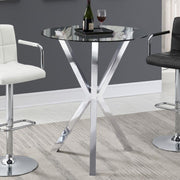 Denali - Round Glass Top Bistro Bar Table - Chrome - JaxCo Furniture