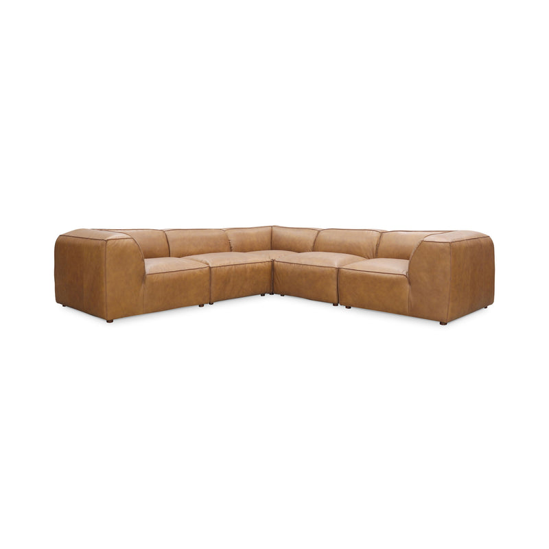 Form - Classic L Modular Leather Sectional - Light Brown - JaxCo Furniture