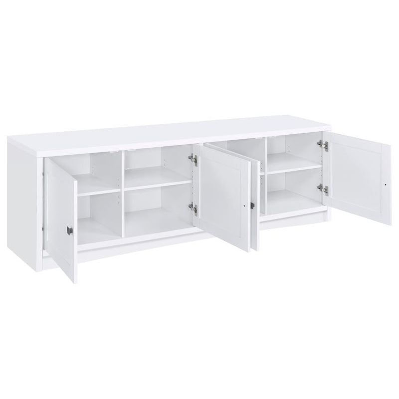 Laughlin - 4 Door Engineered Wood TV Stand - White - JaxCo Furniture