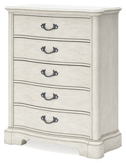 Arlendyne - Antique White - Five Drawer Chest - JaxCo Furniture
