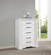 Mckinney - 5-Drawer Bedroom Chest Of Drawers - Vintage White - JaxCo Furniture