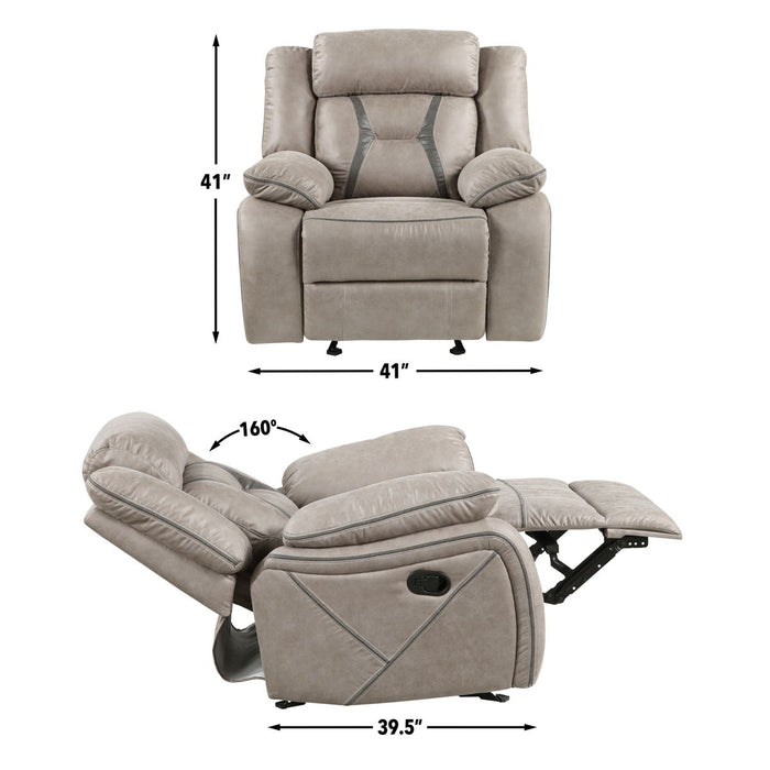 Tyson - Glider Recliner - Pearl Silver - JaxCo Furniture