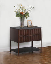 Zimmerlee - 2-Drawer Side Table with Shelf - Rust Brown - JaxCo Furniture