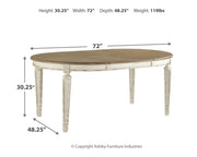 Realyn - Chipped White - Oval Dining Room Extension Table - JaxCo Furniture