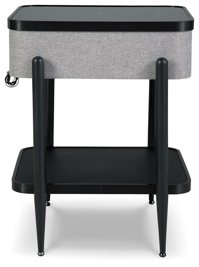 Jorvalee - Gray / Black - Accent Table with Speaker - JaxCo Furniture