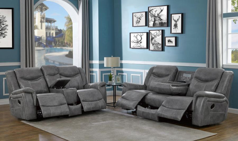 Conrad - Upholstered Padded Arm Motion Sofa Set - JaxCo Furniture