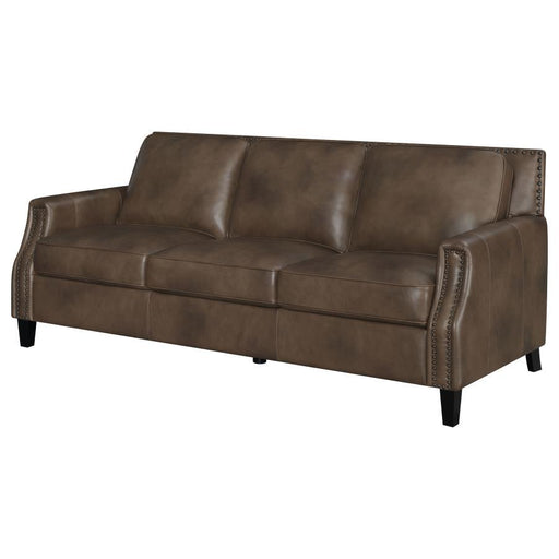 Leaton - Upholstered Recessed Arm Sofa - Brown Sugar - JaxCo Furniture