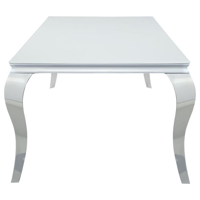 Carone - Rectangular Glass Top Dining Table - JaxCo Furniture