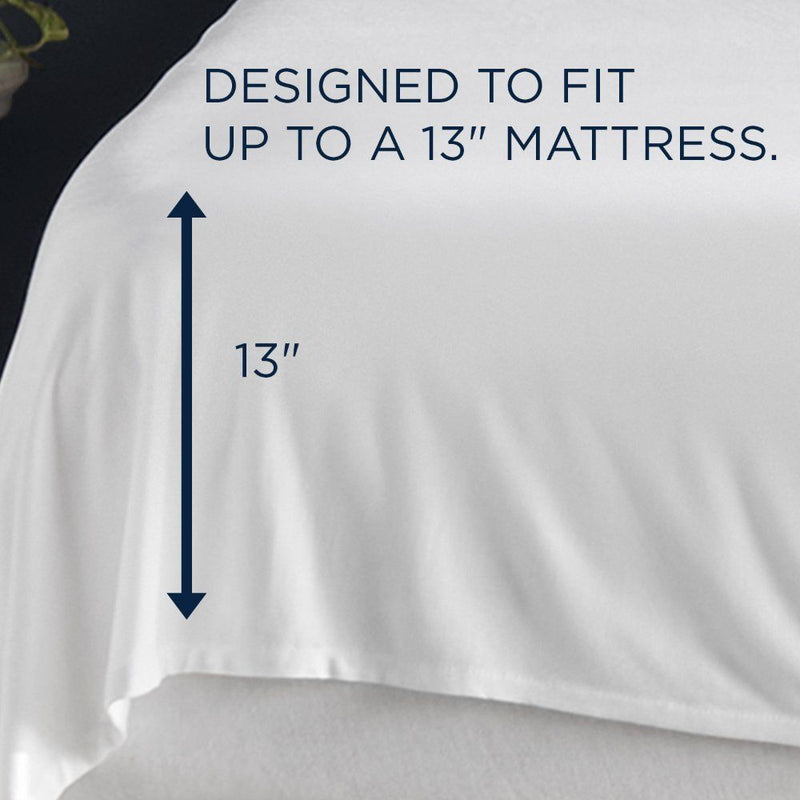 Linens - Tempur Rayon from Bamboo Sheet Set - White - JaxCo Furniture