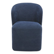 Larson - Rolling Dining Chair - Navy Blue - JaxCo Furniture
