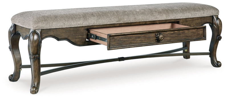 Maylee - Dark Brown - Upholstered Storage Bench - JaxCo Furniture