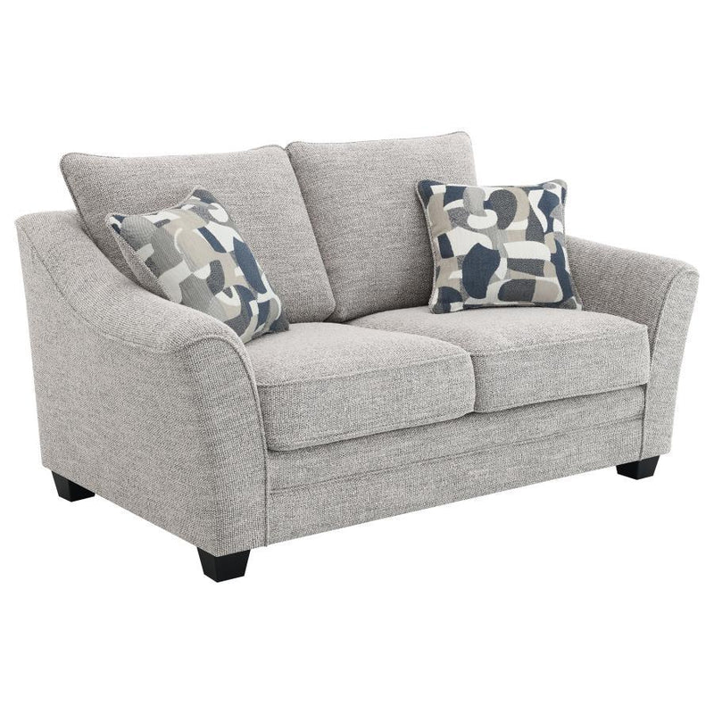 Tomkins - Boucle Upholstered Loveseat - Light Gray - JaxCo Furniture