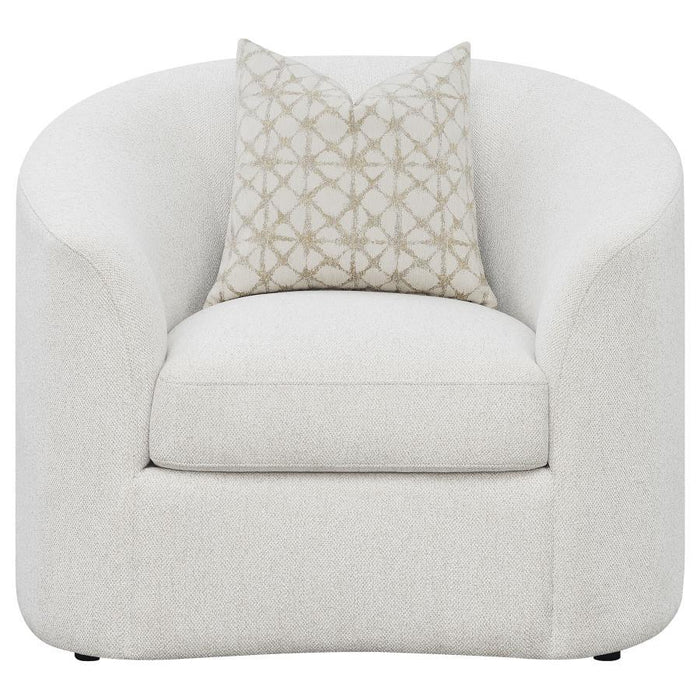 Rainn - Boucle Upholstered Sloped Arm Accent Chair - Latte - JaxCo Furniture