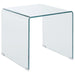 Ripley - Squared Tempered Bent Glass Side End Table - Clear - JaxCo Furniture