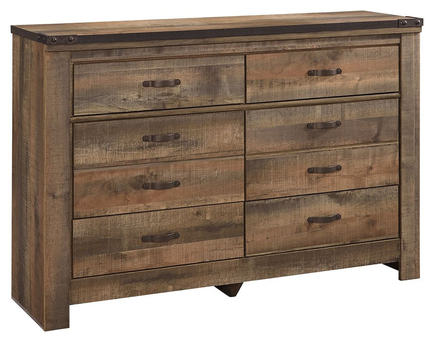 Trinell - Brown Dark - Six Drawer Dresser - 61.34" X 15.98" X 42.99" - JaxCo Furniture