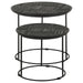 Loannis - 2 Piece Round Mango Wood Nesting Table - Matte Black - JaxCo Furniture