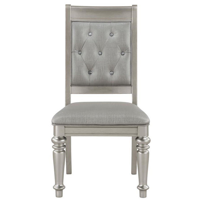 Bling Game - Dining Side Chair (Set of 2) - Metallic Platinum - JaxCo Furniture