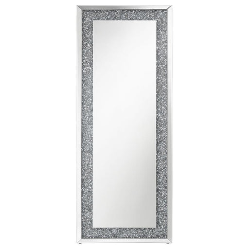 Valerie - Acrylic Crystal Floor Mirror - Silver - JaxCo Furniture