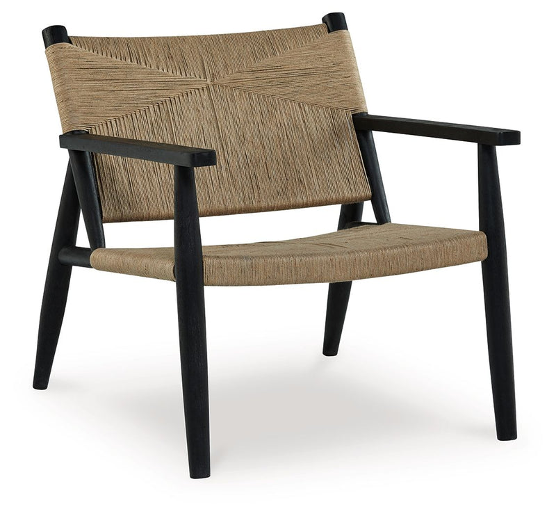 Halfmore - Black / Natural - Accent Chair - JaxCo Furniture