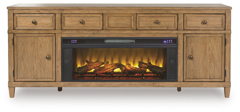 Sharlance - 81" TV Stand With Electric Fireplace - JaxCo Furniture