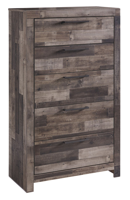 Derekson - Multi Gray - Five Drawer Chest - JaxCo Furniture