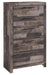 Derekson - Multi Gray - Five Drawer Chest - JaxCo Furniture