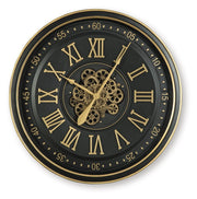 Dairton - Black / Gold Finish - Wall Clock - JaxCo Furniture