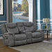 Conrad - Upholstered Padded Arm Glider Loveseat - Gray - JaxCo Furniture