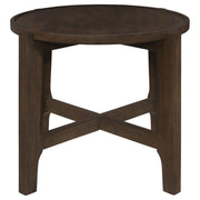 Cota - Round Solid Wood End Table - Dark Brown - JaxCo Furniture