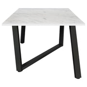 Mayer - Rectangular Faux Marble Dining Table - White - JaxCo Furniture