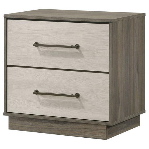 Fenwick - 2-Drawer Nightstand Bedside Table - Gray Oak - JaxCo Furniture