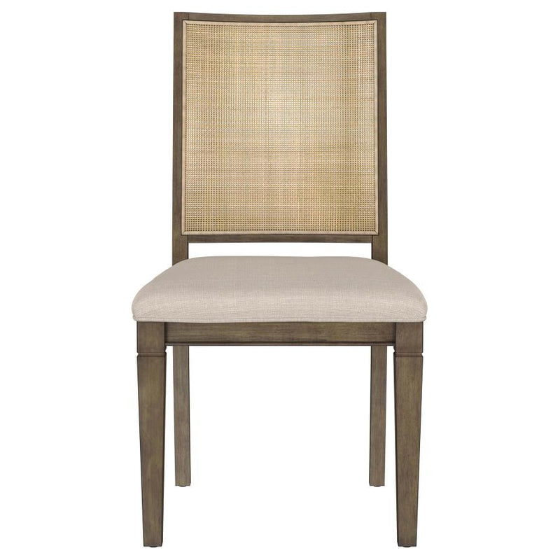 Matisse - Woven Rattan Back Dining Side Chair Brown (Set of 2) - Dark Brown - JaxCo Furniture