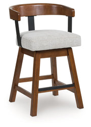 Ralene - Medium Brown - Upholstered Swivel Barstool (Set of 2) - JaxCo Furniture