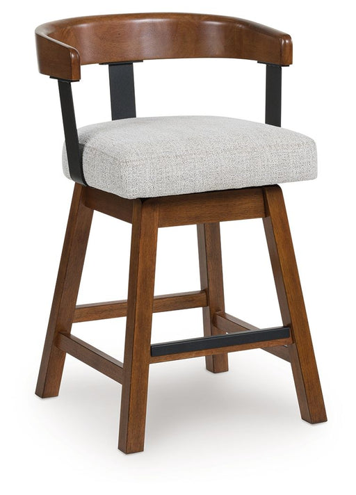 Ralene - Medium Brown - Upholstered Swivel Barstool (Set of 2) - JaxCo Furniture