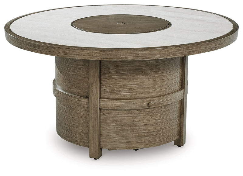 Rainier Ranch - Beige - Round Fire Pit Table - JaxCo Furniture